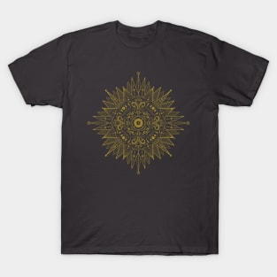 Sun and Moon Mandala Abstract Design T-Shirt